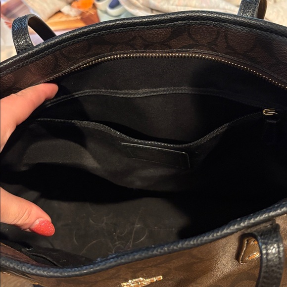 Coach Dark Brown Signature Tote with Black Handles - Picture 7 of 15